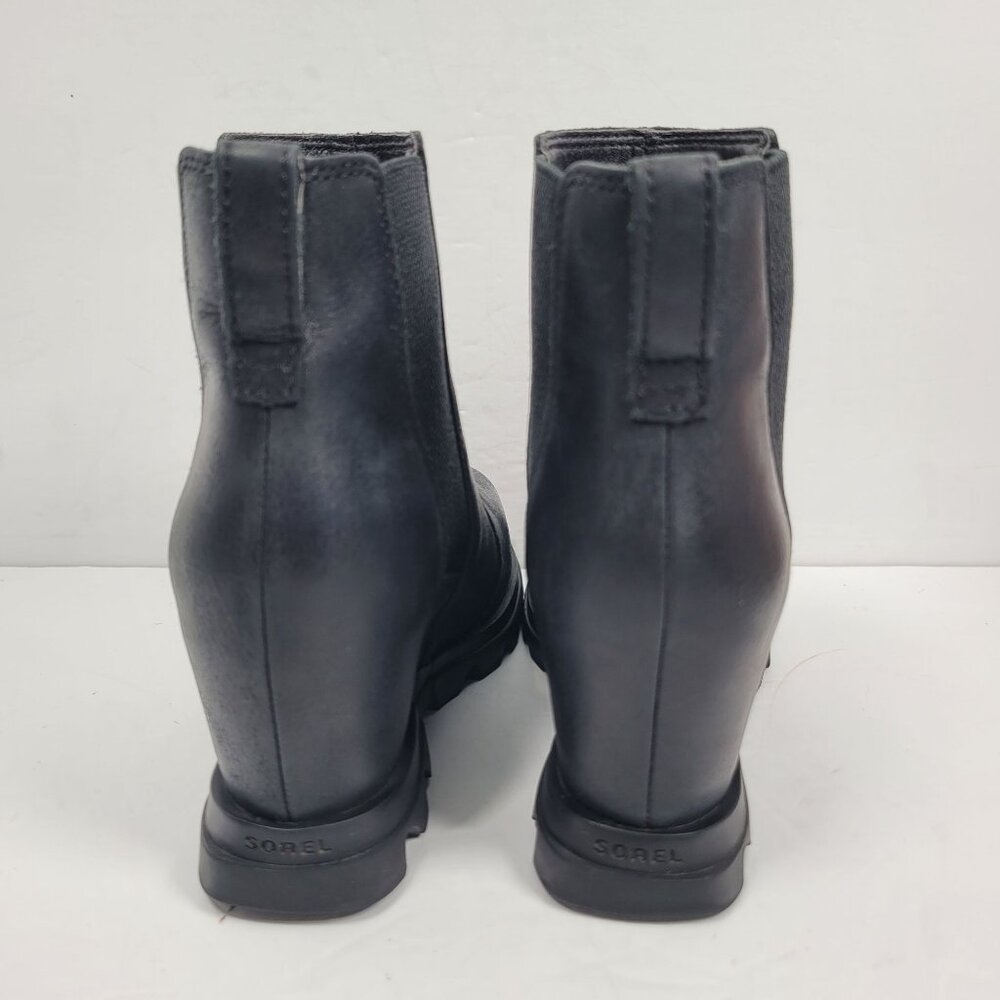 Sorel Women's Black Joan Of Arctic Wedge III Chelsea Boots NL4355-010 US Size 5 - Picture 4 of 10